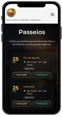 Tela de passeios